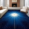 thumbnail image 1 of Flatwoven High Traffic Area Rug, Celestial Starburst Design Cosmic Sparkle Rug, Non Slip, Stain Resistant, Washable Area Rugs for Living Room, Bedroom(Blue, 4X6), 1 of 8