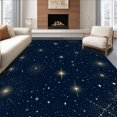 thumbnail image 1 of Flatwoven High Traffic Area Rug, Celestial Starry Night Comfy Floor Mat, Non Slip, Stain Resistant, Washable Area Rugs for Living Room, Bedroom(Gold, 8X10), 1 of 8