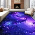 thumbnail image 1 of ODIKA 2'x3' Machine Washable Non-Slip Area Rug, Celestial Swirl Abstract Accent Featuring Nebula Inspired Cosmic Motifs High Traffic Rug, Purple, 131351, 1 of 7