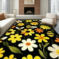 thumbnail image 1 of Flatwoven High Traffic Area Rug, Charming Bee Floral Arrangement, Non Slip, Stain Resistant, Washable Area Rugs for Living Room, Bedroom(Yellow, 4X6), 1 of 7