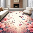 thumbnail image 1 of ODIKA 3'x5' Machine Washable Non-Slip Area Rug, Charming Floral Print with Delicate Motifs High Traffic Rug, Pink, 200736, 1 of 7