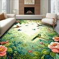 thumbnail image 1 of ODIKA 5'x7' Machine Washable Non-Slip Area Rug, Charming Nature Inspired with Exotic High Traffic Rug, Green, 278823, 1 of 7