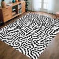 thumbnail image 1 of ODIKA 6' Machine Washable Non-Slip Area Rug, Charming Spotted Design with Playful High Traffic Rug, Black, 324045, 1 of 5