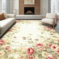 thumbnail image 1 of ODIKA 8'x10' Machine Washable Non-Slip Area Rug, Chelsea Rosy Floral Spray High Traffic Rug, Rose, 268944, 1 of 7