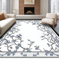thumbnail image 1 of ODIKA 6'x9' Machine Washable Non-Slip Area Rug, Chic Black with Decorative Floral Motif for Entryways High Traffic Rug, White, 61499, 1 of 7