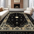 thumbnail image 1 of ODIKA 5'x7' Machine Washable Non-Slip Area Rug, Chic Black and Monochrome Design High Traffic Rug, Black, 34783, 1 of 7