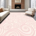 thumbnail image 1 of ODIKA 4'x6' Machine Washable Non-Slip Area Rug, Chic Blush and Cream Swirl Design with Elegant Flow High Traffic Rug, Pink, 393271, 1 of 7