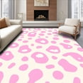 thumbnail image 1 of ODIKA 6'x9' Machine Washable Non-Slip Area Rug, Chic Cheetah Inspired with Artistic Speckle Design High Traffic Rug, Pink, 284106, 1 of 7