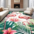 thumbnail image 1 of ODIKA 3'x5' Machine Washable Non-Slip Area Rug, Chic Palm Leaf Design High Traffic Rug, Pink, 30107, 1 of 7