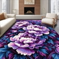 thumbnail image 1 of ODIKA 6'x9' Machine Washable Non-Slip Area Rug, Chic Contemporary Floral Touch High Traffic Rug, Purple, 36320, 1 of 7