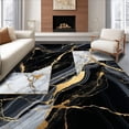 thumbnail image 1 of ODIKA 8'x10' Machine Washable Non-Slip Area Rug, Chic Gold Flecked Black Marble Abstract Artistic High Traffic Rug, Black, 132529, 1 of 7
