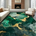 thumbnail image 1 of ODIKA 6'x9' Machine Washable Non-Slip Area Rug, Chic Green and Gold Blend High Traffic Rug with Pad, Green, 35774, 1 of 8