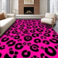 thumbnail image 1 of ODIKA 6'x9' Machine Washable Non-Slip Area Rug, Chic Leopard Patterned with Striking Pink and Black Design High Traffic Rug, Pink, 325812, 1 of 7
