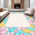 thumbnail image 1 of ODIKA 8'x10' Machine Washable Non-Slip Area Rug, Chic Minimalist Design Featuring Abstract Floral High Traffic Rug, Blue, 296269, 1 of 7