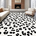 thumbnail image 1 of ODIKA 6'x9' Machine Washable Non-Slip Area Rug, Chic Monochrome Abstract Animal Inspired Design with Dynamic Shapes High Traffic Rug, Black, 298537, 1 of 7