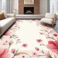 thumbnail image 1 of ODIKA 6'x9' Machine Washable Non-Slip Area Rug, Chic Round Springtime Theme High Traffic Rug, Pink, 14692, 1 of 7