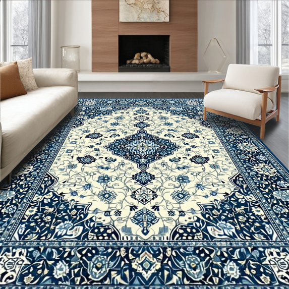 Chic Area Rug ODIKA 8'x10' Machine Washable Non-Slip Area Rug, Chic Vintage Inspired ...