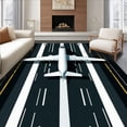 thumbnail image 1 of ODIKA 5'x7' Machine Washable Non-Slip Area Rug, Friendly Air Travel Design High Traffic Rug, Black, 28738, 1 of 7