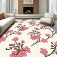 thumbnail image 1 of ODIKA 5'x7' Machine Washable Non-Slip Area Rug, Chinoiserie Inspired Blossom with Branch Motifs High Traffic Rug, Pink, 395547, 1 of 7