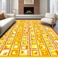 thumbnail image 1 of ODIKA 5'x7' Machine Washable Non-Slip Area Rug, Citrus Burst Geometric Tilework Vibrant Design High Traffic Rug, Orange, 82168, 1 of 7