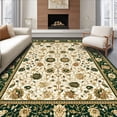thumbnail image 1 of ODIKA 4'x6' Machine Washable Non-Slip Area Rug, Classic Elegant Leafy Symmetrical Design High Traffic Rug, Ivory, 31349, 1 of 7