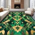 thumbnail image 1 of ODIKA 4'x6' Machine Washable Non-Slip Area Rug, Classic Green Abstract High Traffic Rug, Green, 84749, 1 of 7