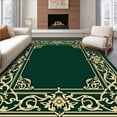 thumbnail image 1 of ODIKA 2'x3' Machine Washable Non-Slip Area Rug, Classic Ornamental Scrollwork with Floral Embellishments High Traffic Rug, Green, 300076, 1 of 7