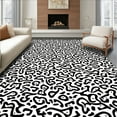 thumbnail image 1 of ODIKA 8'x10' Machine Washable Non-Slip Area Rug, Classic Prairie Interlocking Spotted Motif with Playful Ghostly Shapes High Traffic Rug, Black, 304683, 1 of 7