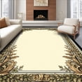 thumbnail image 1 of ODIKA 8'x10' Machine Washable Non-Slip Area Rug, Classical Academia Laurel Wreath Motifs with Ornate Scrollwork High Traffic Rug, Beige, 183013, 1 of 7