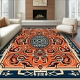 thumbnail image 1 of ODIKA 6' Machine Washable Non-Slip Area Rug, Classical Interlocking Design High Traffic Rug, Orange, 323479, 1 of 7