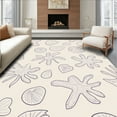 thumbnail image 1 of ODIKA 5'x7' Machine Washable Non-Slip Area Rug, Starfish & Shell High Traffic Rug, Ivory, 307856, 1 of 7