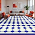thumbnail image 1 of ODIKA 4'x6' Machine Washable Non-Slip Area Rug, Trellis on Ivory High Traffic Rug, Blue, 228650, 1 of 7