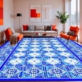 thumbnail image 1 of ODIKA 4'x6' Machine Washable Non-Slip Area Rug, Cobalt Hearth with Interlocking Mosaic Tiles High Traffic Rug, Blue, 131513, 1 of 7