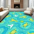 thumbnail image 1 of ODIKA 8'x10' Machine Washable Non-Slip Area Rug, Colorful and Wave Design with Aesthetic High Traffic Rug, Blue, 315255, 1 of 7