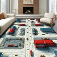 thumbnail image 1 of ODIKA 3'x5' Machine Washable Non-Slip Area Rug, Construction Play High Traffic Rug, Red, 83792, 1 of 7