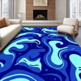 thumbnail image 1 of ODIKA 6'x6' Machine Washable Non-Slip Area Rug, Contemporary Abstract Animal Inspired Design Featuring Flowing Shapes High Traffic Rug, Blue, 306549, 1 of 7