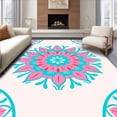 thumbnail image 1 of ODIKA 8' Machine Washable Non-Slip Area Rug, Contemporary Abstract Floral Medallion with Layered Petal Shapes High Traffic Rug, Pink, 316537, 1 of 7