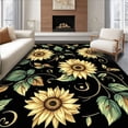 thumbnail image 1 of ODIKA 4'x6' Machine Washable Non-Slip Area Rug, Contemporary Black and Gold Theme High Traffic Rug, Gold, 28877, 1 of 7