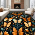 thumbnail image 1 of ODIKA 5'x7' Machine Washable Non-Slip Area Rug, Contemporary Floral High Traffic Rug, Black, 28759, 1 of 7