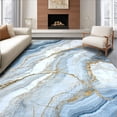 thumbnail image 1 of ODIKA 4'x6' Machine Washable Non-Slip Area Rug, Contemporary Fluid Marble Inspired with Abstract Swirls High Traffic Rug, Blue, 141473, 1 of 7