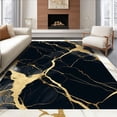 thumbnail image 1 of ODIKA 2'x3' Machine Washable Non-Slip Area Rug, Contemporary Gold Vein Marbled Floor High Traffic Rug, Black, 127392, 1 of 5