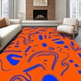 thumbnail image 1 of ODIKA 6' Machine Washable Non-Slip Area Rug, Contemporary Interlocking Shapes with Artistic Orange Design High Traffic Rug, Orange, 394460, 1 of 7
