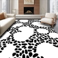 thumbnail image 1 of ODIKA 6'x9' Machine Washable Non-Slip Area Rug, Contemporary Interlocking Spot Evoking Flair High Traffic Rug, Black, 298533, 1 of 7
