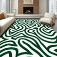 thumbnail image 1 of ODIKA 2'x3' Machine Washable Non-Slip Area Rug, Contemporary Interlocking Wave with Flow and Dynamic Lines High Traffic Rug, Green, 393810, 1 of 7
