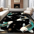 thumbnail image 1 of ODIKA 4'x6' Machine Washable Non-Slip Area Rug, Contemporary Koi Fish Exquisite Style High Traffic Rug, Blue, 101965, 1 of 7