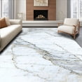 thumbnail image 1 of ODIKA 4'x6' Machine Washable Non-Slip Area Rug, Contemporary Marble Inspired with Pile and Non Slip Backing High Traffic Rug, White, 84873, 1 of 7