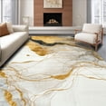 thumbnail image 1 of ODIKA 3'x5' Machine Washable Non-Slip Area Rug, Contemporary Marbled Vein Abstract High Traffic Rug, Gold, 130327, 1 of 7