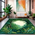 thumbnail image 1 of ODIKA 2'x3' Machine Washable Non-Slip Area Rug, Contemporary Nature Inspired Design with Symmetrical High Traffic Rug, Green, 279004, 1 of 7