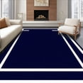thumbnail image 1 of ODIKA 6'x9' Machine Washable Non-Slip Area Rug, Contemporary Navy Border with Crisp Geometric Lines and Stain High Traffic Rug, Blue, 86376, 1 of 7
