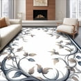 thumbnail image 1 of ODIKA 5'x7' Machine Washable Non-Slip Area Rug, Contemporary Vinework Design Featuring Flowing Curves and Stylized Leaf Accents High Traffic Rug, Gray, 124225, 1 of 7